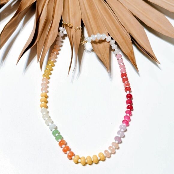 Rainbow boho necklace #1193 - Picture 2 of 3